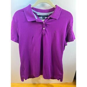 Tommy Hilfiger Women’s Polo Shirt Purple Short Sleeve Classic